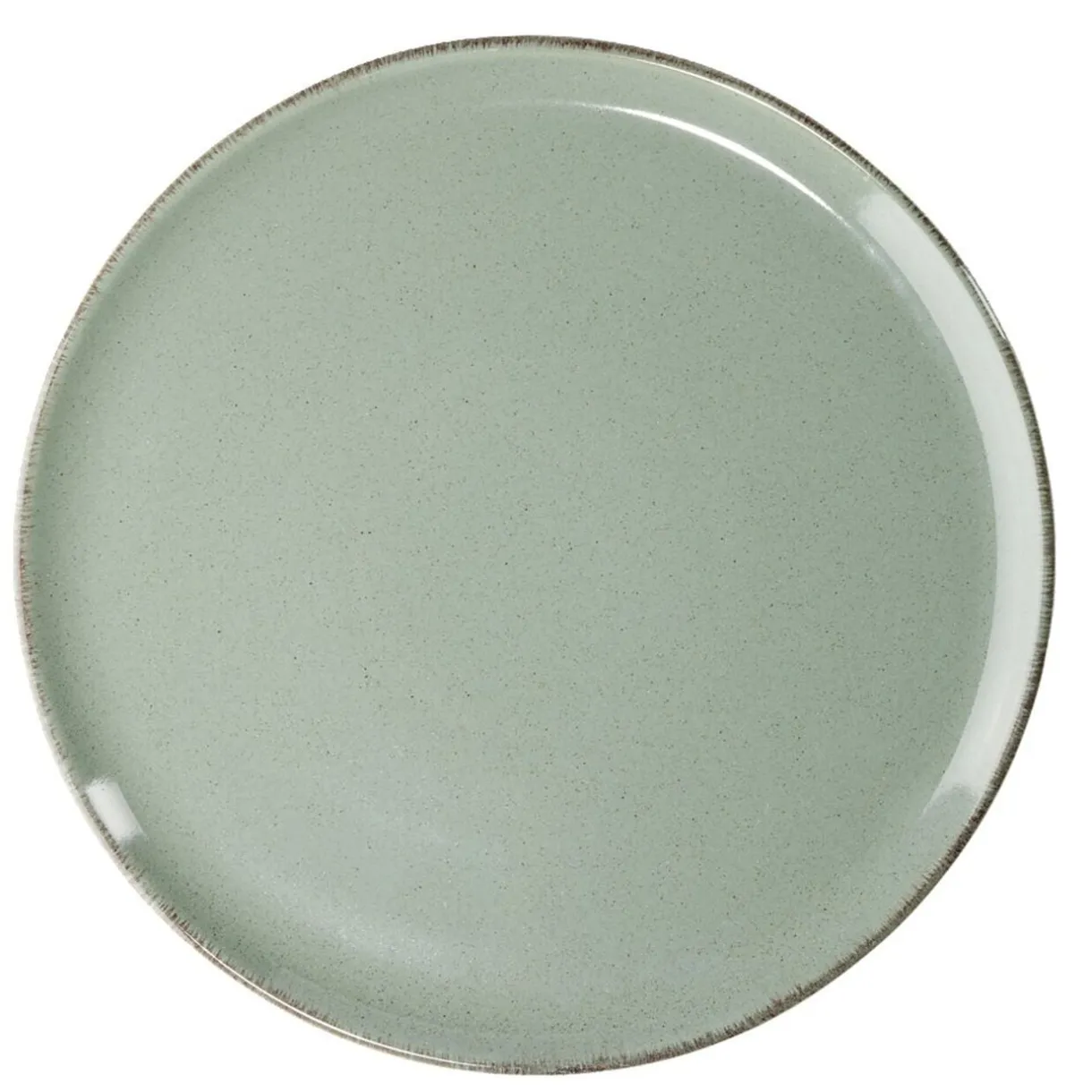 Assiette plate Lisbonne en grès vert Ø27cm < Gifi Discount