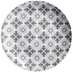 Assiette plate motif carreau de ciment gris Ø26cm < Gifi New