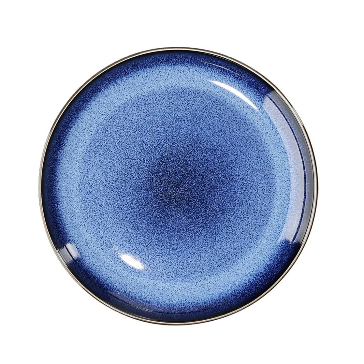 Assiette plate Météor porcelaine bleu Ø20cm