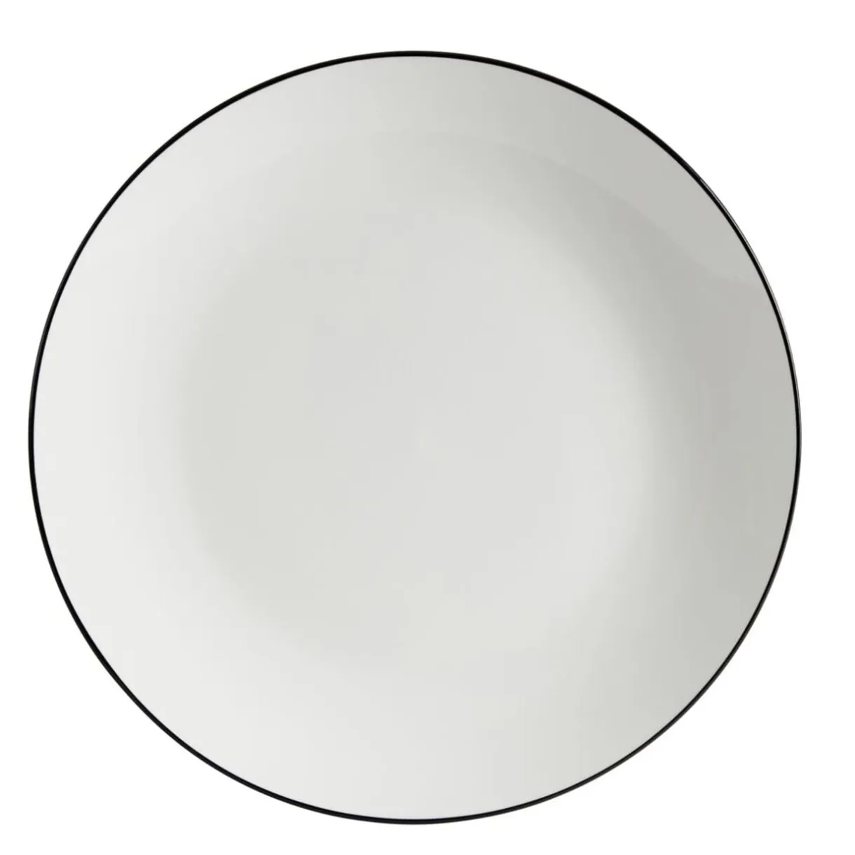 Assiette plate porcelaine blanc liseré noir Ø26,5cm < Gifi Sale