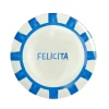 Assiette plate porcelaine "Felicita" blanche et bleue Ø26,5cm < Gifi