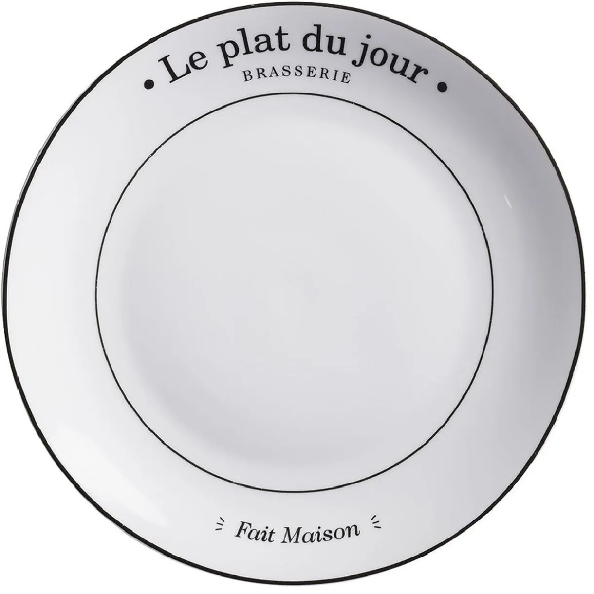 Assiette plate ronde blanche "Le plat du jour" Ø26cm < Gifi Best