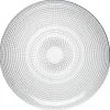 Assiette plate ronde effet relief blanc transparent Ø26,8 cm < Gifi New