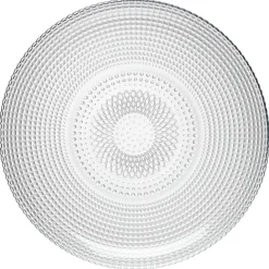 Assiette plate ronde effet relief blanc transparent Ø26,8 cm < Gifi New
