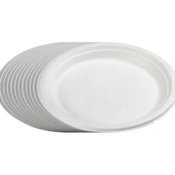 Assiette plate ronde en canne à sucre x12 < Gifi