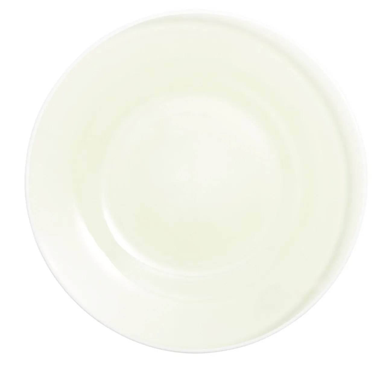 Assiette plate ronde liseré blanc verre transparent vert sauge Ø26cm