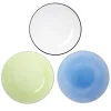 Assiette plate ronde liseré noir verre transparent Ø26cm