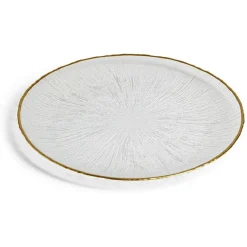 Assiette plate ronde verre transparent rebord doré Ø28cm < Gifi Best