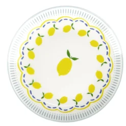 Assiette plate ronde x4 porcelaine motif agrume Ø15cm (2 modèles) < Gifi Clearance