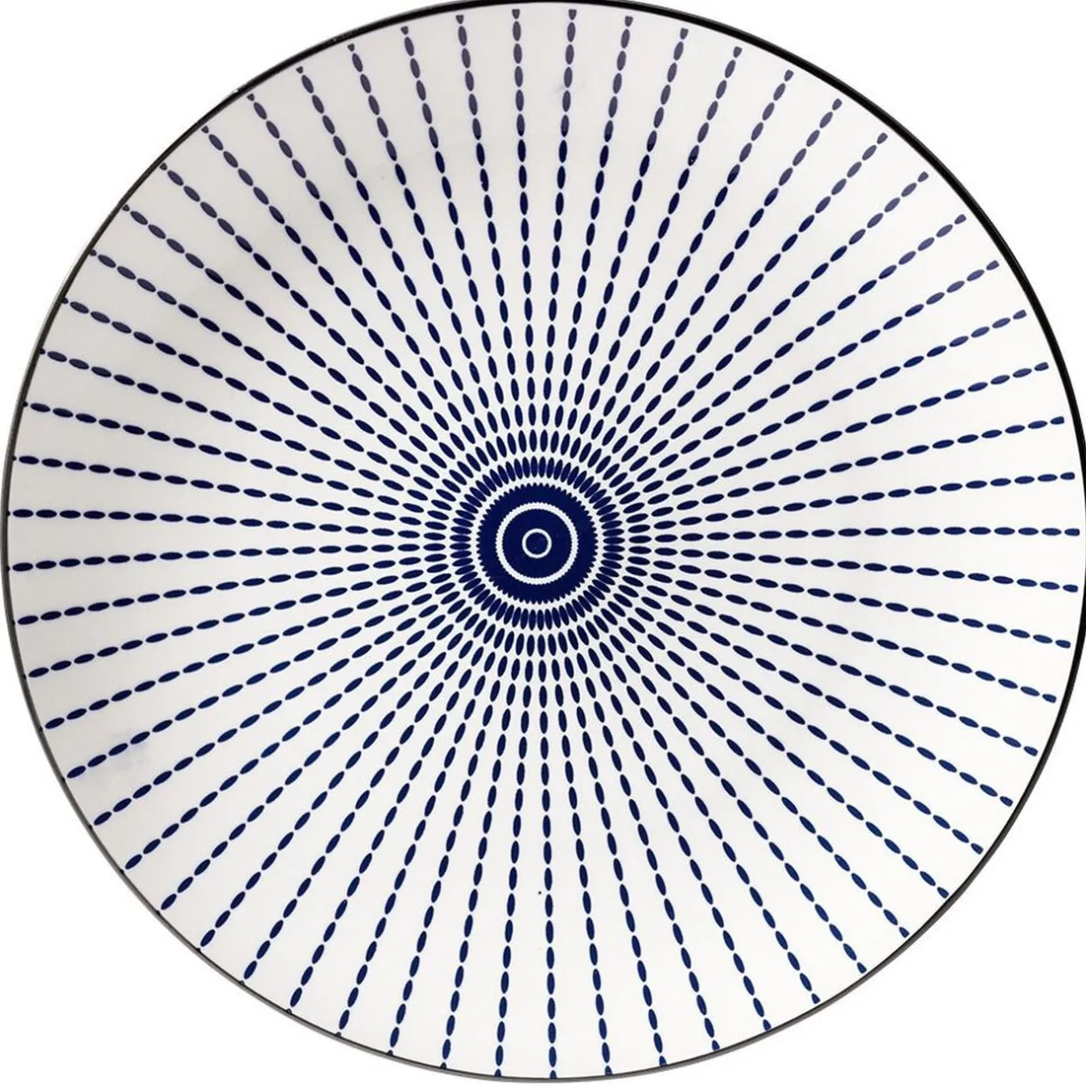 Assiette plate style japonais porcelaine bleu blanc Ø26cm (2 modèles) < Gifi New