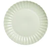 Assiette plate Venise rebord ondulé faïence vert sauge Ø26cm