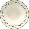 Assiette à pâtes ronde Pasta la vista Baby faïence blanc liseré vert Ø26xH6,5cm