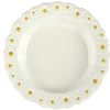 Assiette ronde en dolomite blanche bord relief marguerite Ø20cm