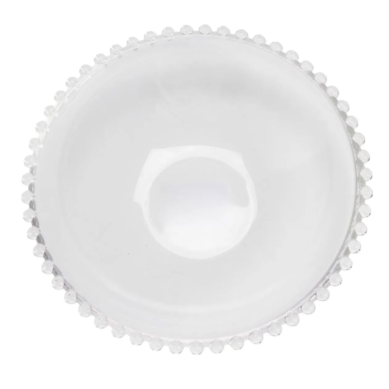 Assiette à soupe céramique transparente bord perle Ø18,5cm