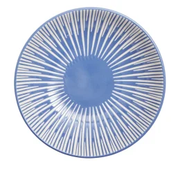 Assiette à soupe Rio faïence bleue et blanche Ø20cm < Gifi Clearance