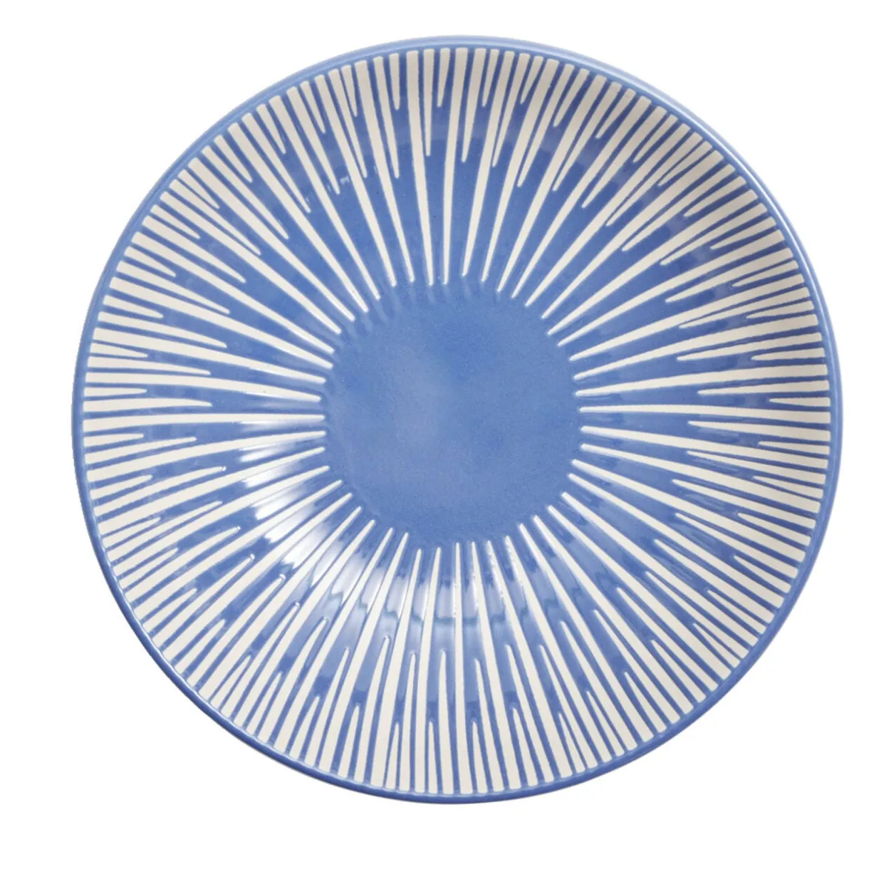 Assiette à soupe Rio faïence bleue et blanche Ø20cm < Gifi Clearance