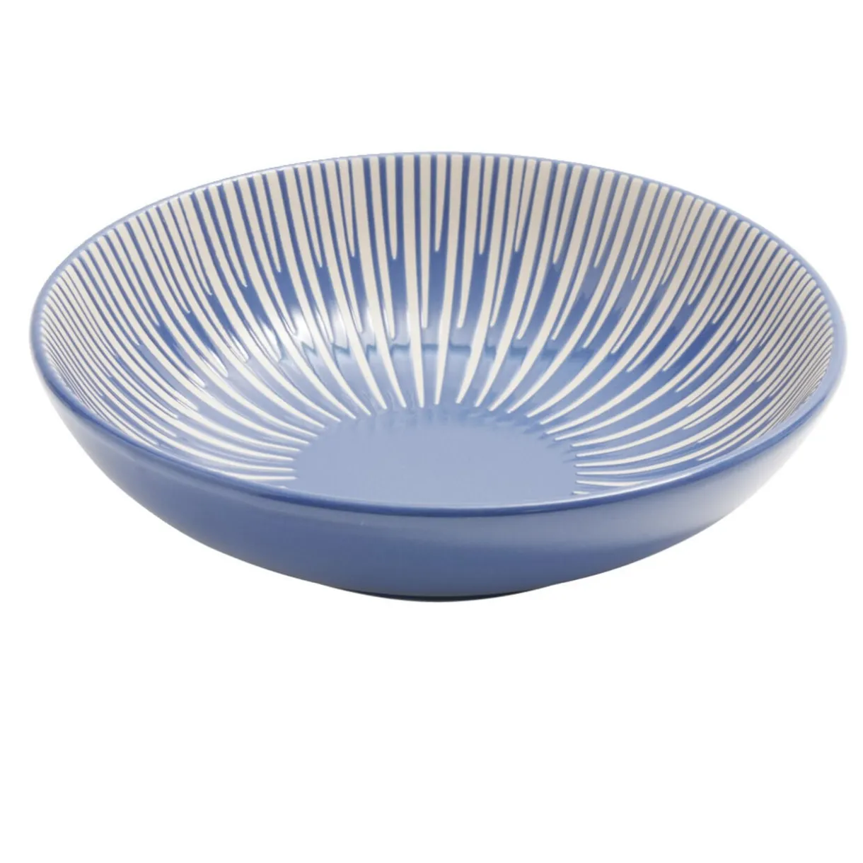 Assiette à soupe Rio faïence bleue et blanche Ø20cm < Gifi Clearance