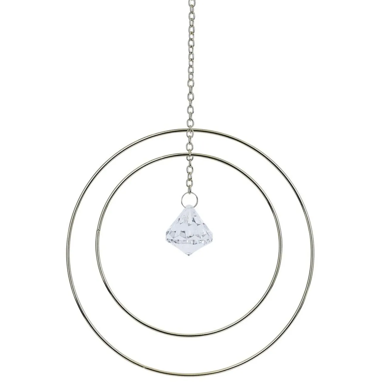 Attrape soleil métal doré pendentif transparent 20x3xH70cm