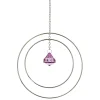 Attrape soleil métal doré pendentif rose 20x3xH70cm
