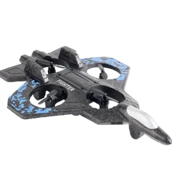 Avion radiocommandé lumineux USB 360° noir et bleu < Gifi
