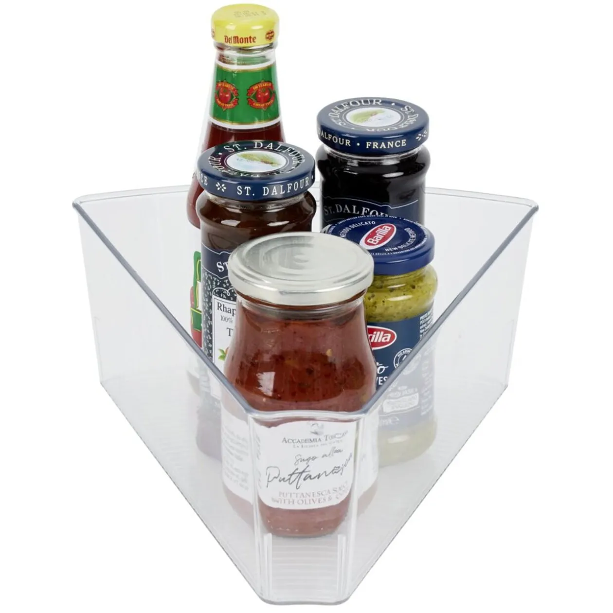 Bac de rangement triangulaire transparent pour frigo 3L