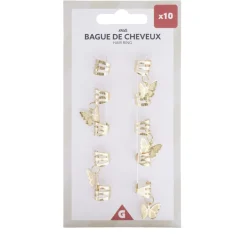 Bague pour cheveux en métal doré 10 pièces < Gifi Clearance
