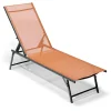 Bain de soleil Dream acier et textilène rouge terracota 179x56xH33cm