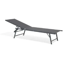 Bain de soleil transat Dream 5 positions gris 181x55xH33/90.5cm < Gifi Online