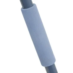 Balai plat gris avec manche en acier et recharge 38x20,5xH120cm