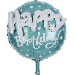 Ballon alu anniversaire Happy Birthday doré ou bleu Ø45cm < Gifi Best