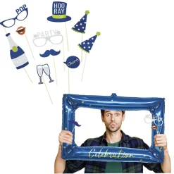 Ballon alu forme cadre photo avec accessoires photobooth 10 personnes < Gifi Discount