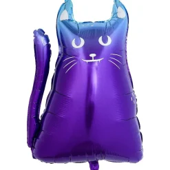 Ballon aluminium Halloween chat violet 55xH80cm