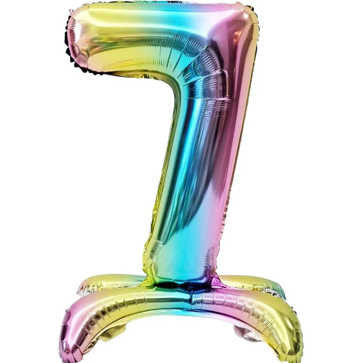 Ballon chiffre 7 avec support aluminium arc-en-ciel 51xH81cm < Gifi Clearance