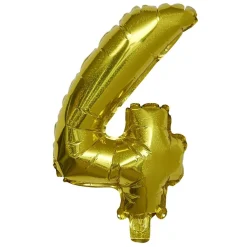 Ballon chiffre 4 doré ou argenté 33cm