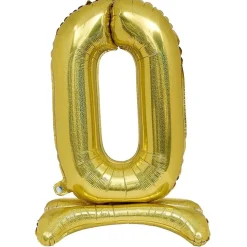 Ballon chiffre 0 doré ou argenté H80 cm avec support < Gifi Discount