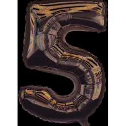 Ballon chiffre 5 H33cm - 2 modèles doré ou argenté