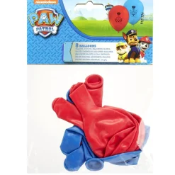 Ballon de baudruche latex x8 Pat patrouille rouge et bleu 15x21,5cm