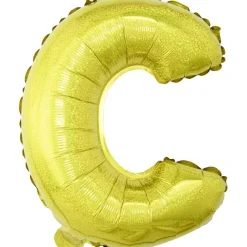 Ballon forme lettre C aluminium (2 modèles doré ou argenté)