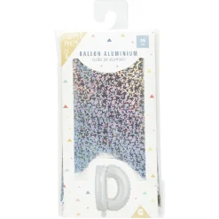 Ballon forme lettre D aluminium (2 modèles doré ou argenté) < Gifi New