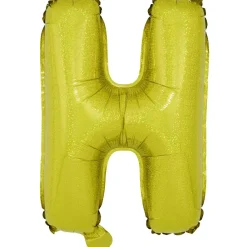 Ballon forme lettre H aluminium (2 modèles doré ou argenté)