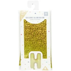 Ballon forme lettre H aluminium (2 modèles doré ou argenté)