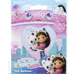 Ballon Gabby Chat aluminium forme coeur 11,5x15,5cm