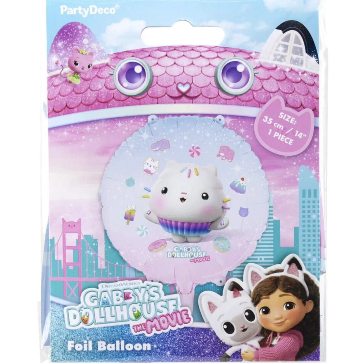 Ballon Gabby Chat aluminium rond Ø45cm < Gifi Discount