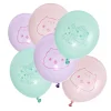 Ballon Gabby Chat x6 baudruche latex rose vert violet 13x17cm