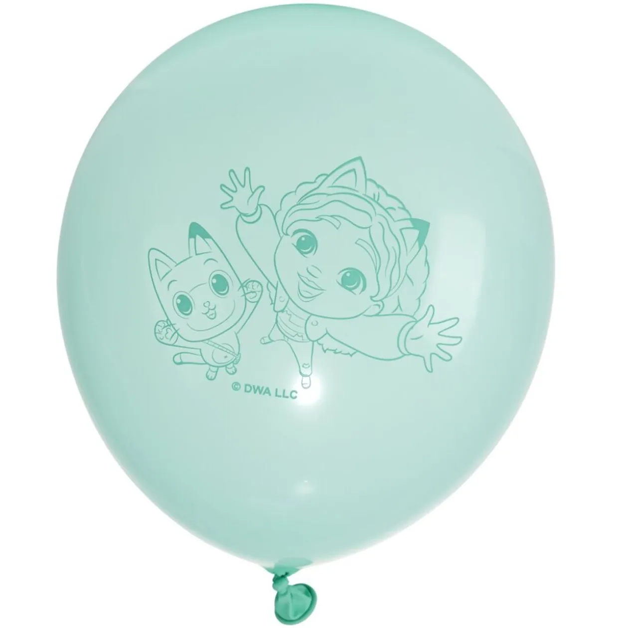 Ballon Gabby Chat x6 baudruche latex rose vert violet 13x17cm