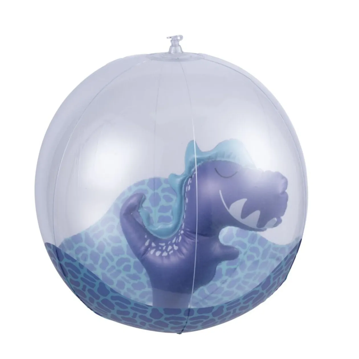 Ballon gonflable pour piscine dinosaure en plastique bleu Ø35cm