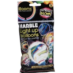 Ballon lumineux LED design marbre multicolore x4