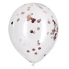 Ballons confettis blancs et dorés x8 Ø25cm