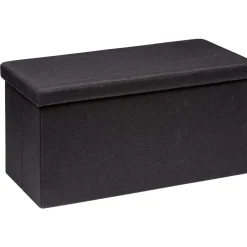 Banc coffre Clara Noir - L76,5 x P38 x H37,5 cm < Gifi