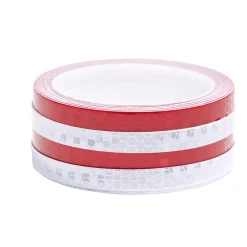 Bande adhésive réfléchissante et découpable x4 rouge et blanc 8m < Gifi